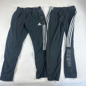 Lot of 2 Adidas Men's Medium Black Sweatpants‎ Athletic Track Pants